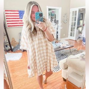 Gingham Buttondown Babydoll